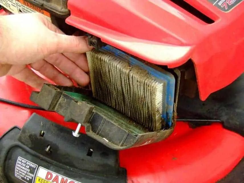 The purpose of a lawnmower's air filter